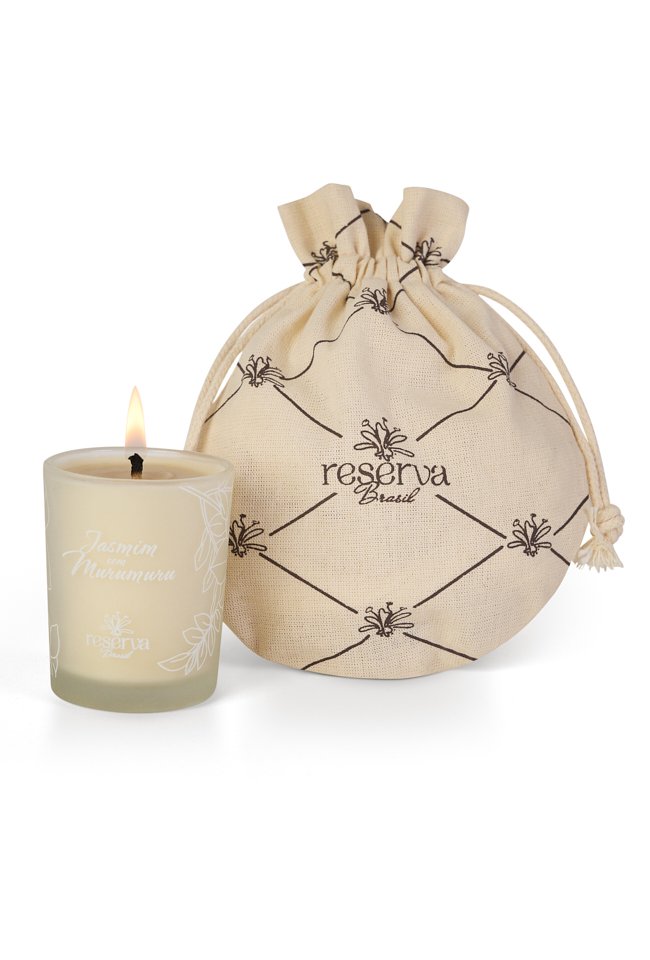 Vela Perfumada e Hidratante 70g Jasmim com Murumuru + Saquinho de